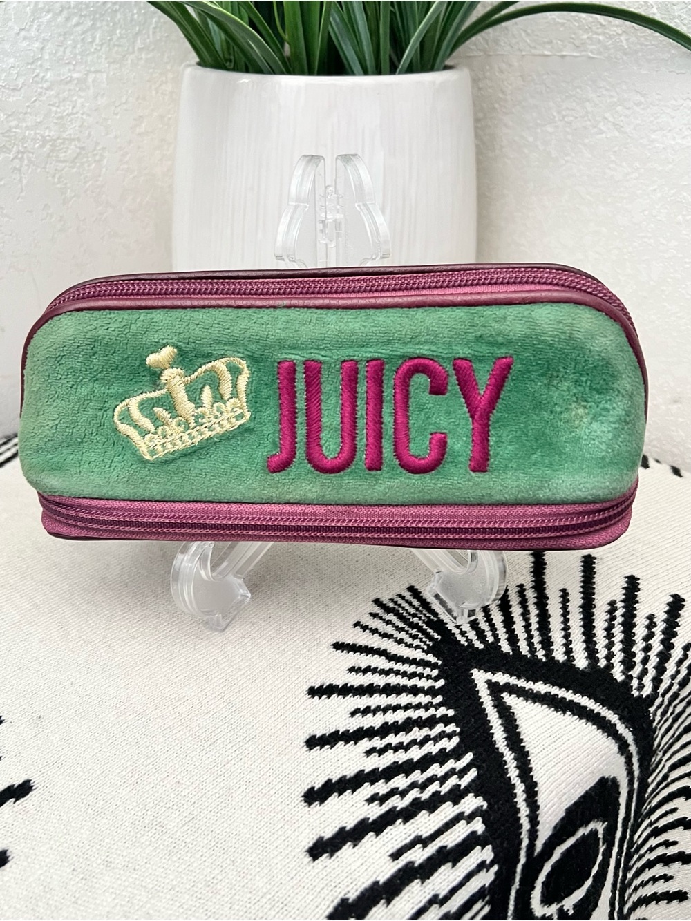 Vintage Y2K Juicy Couture Pencil Make-Up Velour/Velvet Bag